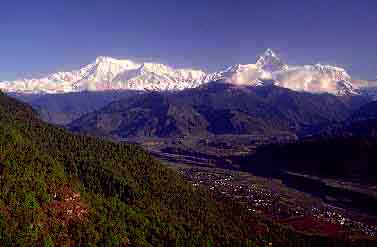 Machapuchare  and Annapurna from Sarangkot, Nepal, 1995